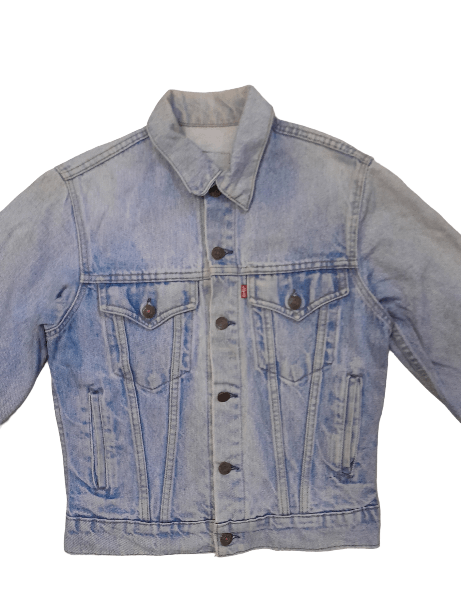 Levi's × Vintage 80s Levi Trucker Stamped Button #511 (E687) Size US S / EU 44-46 / 1 - 2 Thumbnail