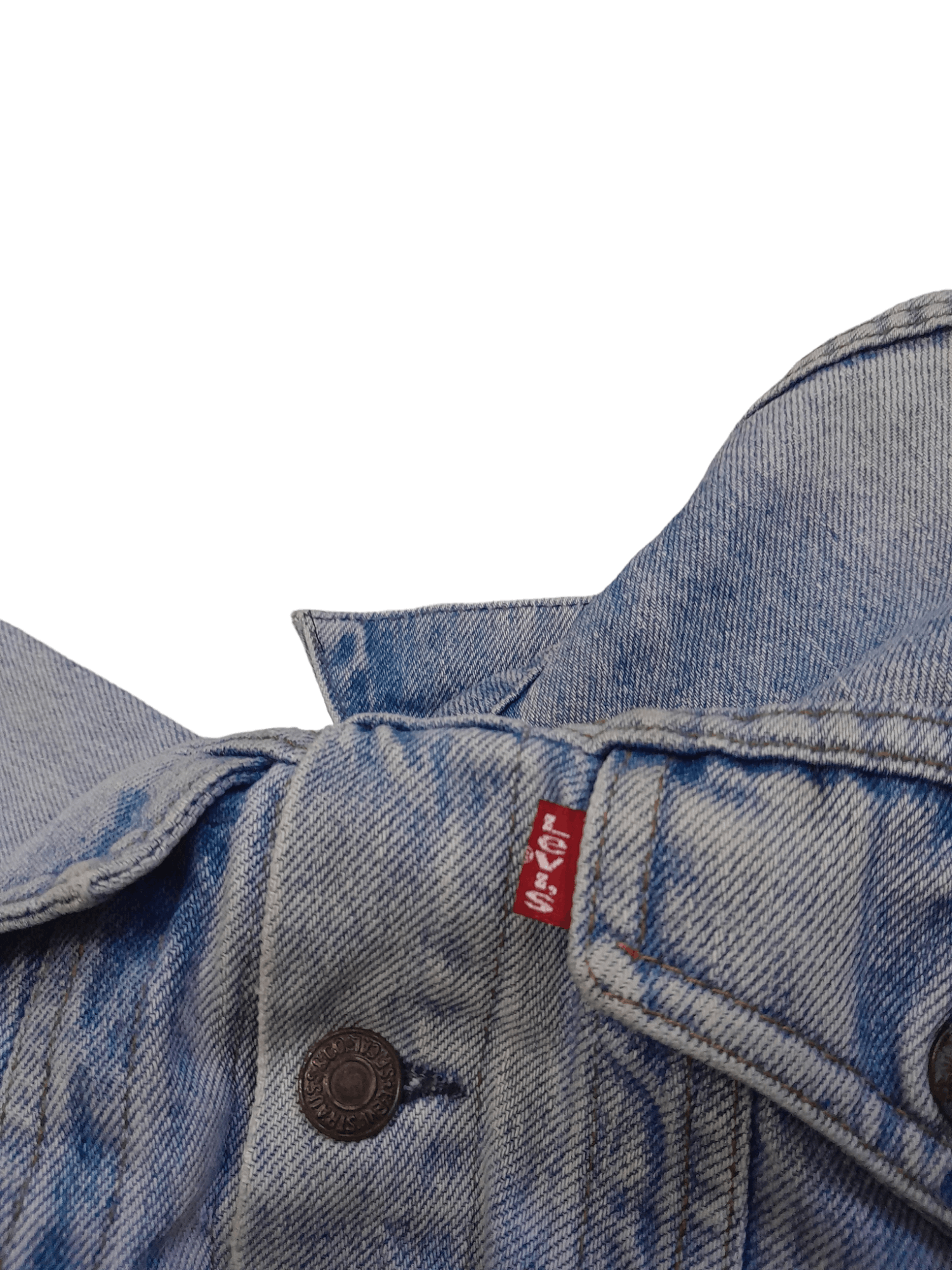 Levi's × Vintage 80s Levi Trucker Stamped Button #511 (E687) Size US S / EU 44-46 / 1 - 3 Thumbnail