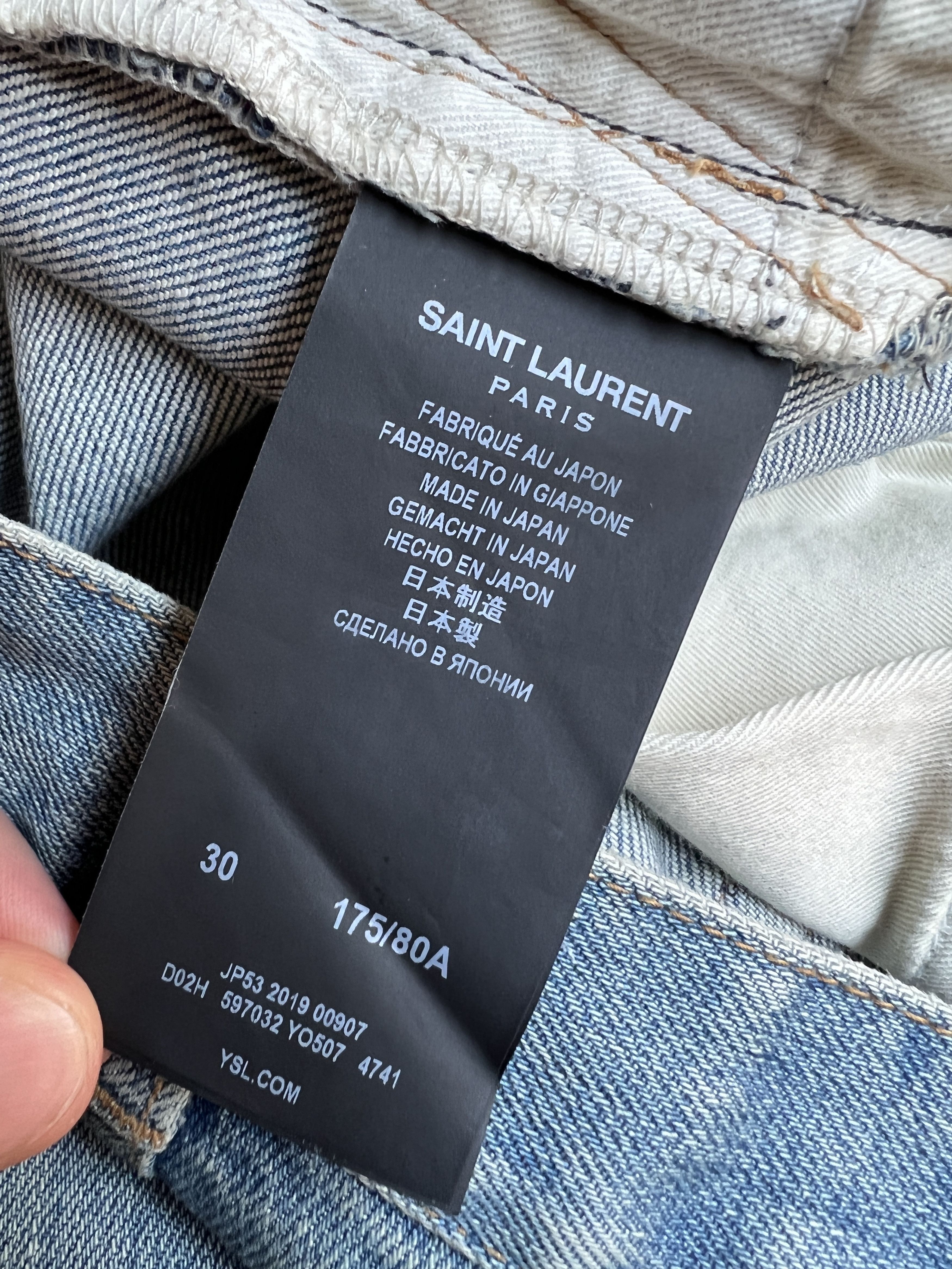 Saint Laurent Paris Saint Laurent Light Wash Skinny Jeans Size US 30 / EU 46 - 13 Thumbnail