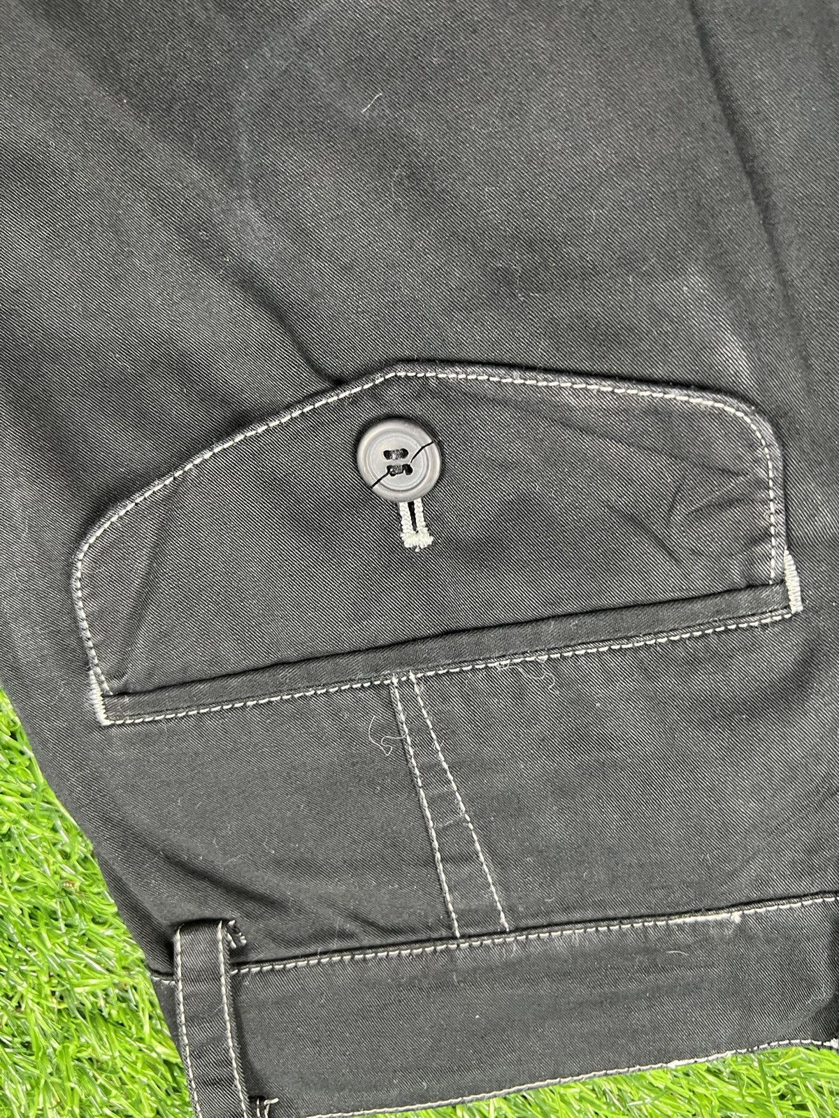 Designer (J279) issey miyake men - black trouser with white stitch Size US 30 / EU 46 - 11 Thumbnail