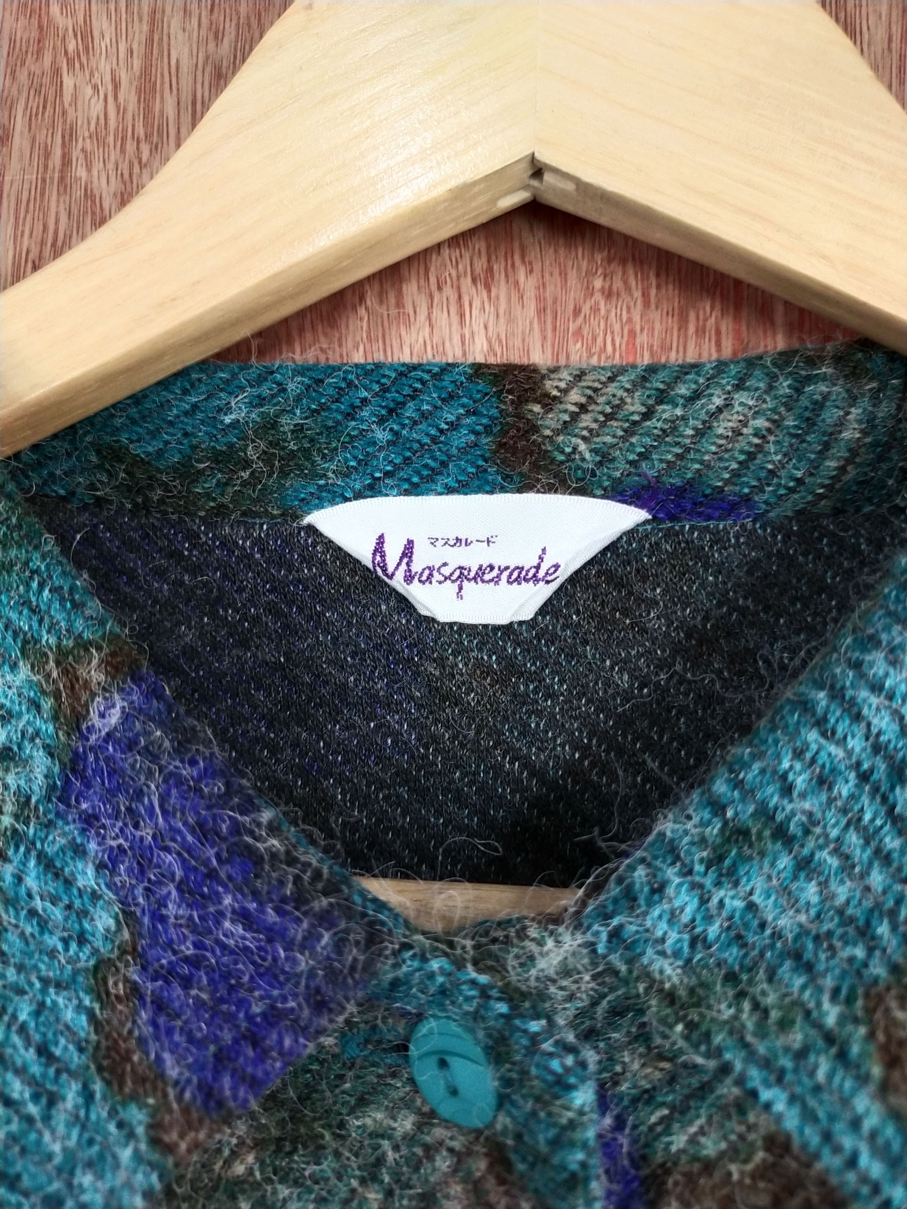 Vintage Masquerade dark green mohair cardigan Knitwear #S104 Size L / US 10 / IT 46 - 5 Thumbnail