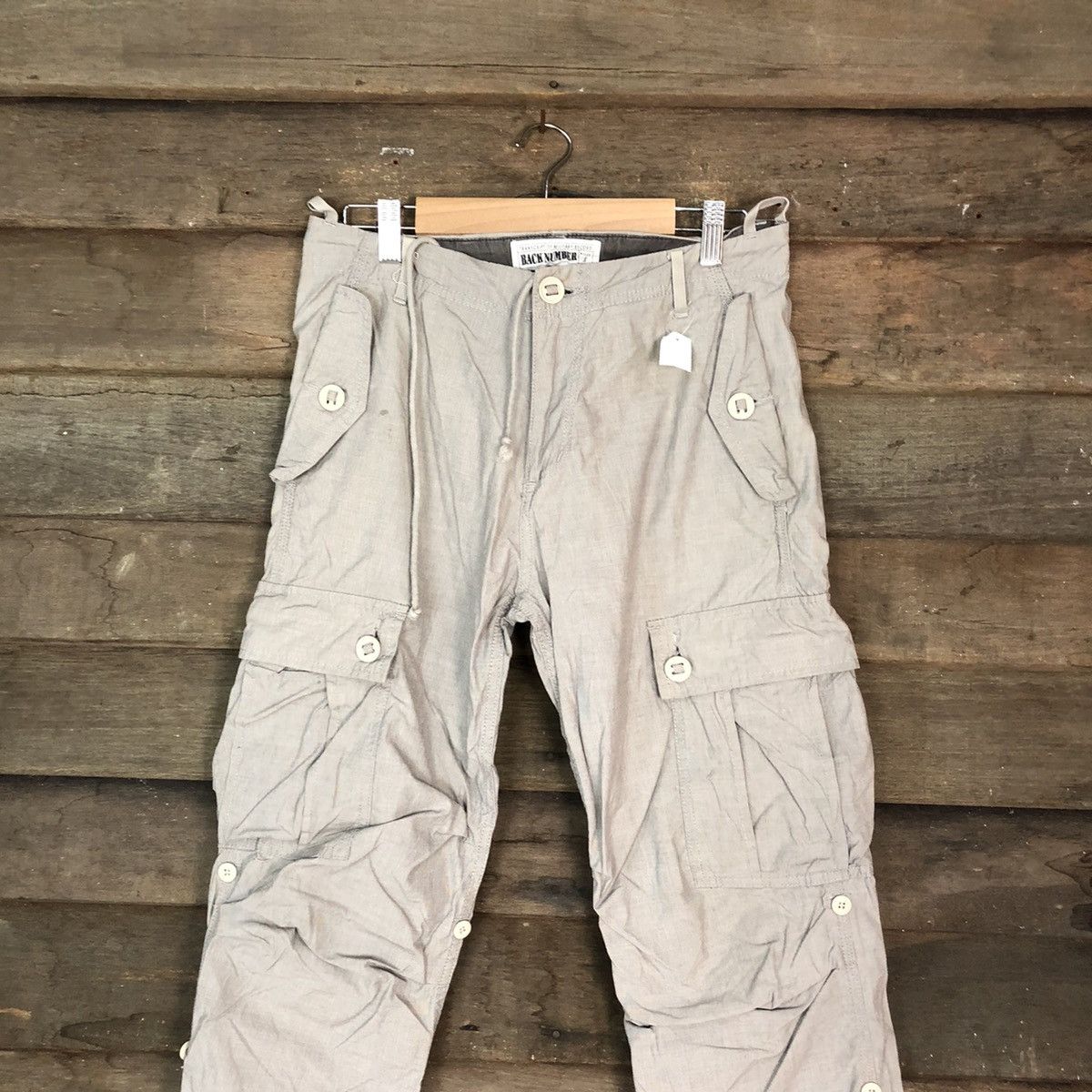Japanese Brand DL Back Number Grey Cargo Multipocket Pants #1936 Size US 30 / EU 46 - 2 Thumbnail