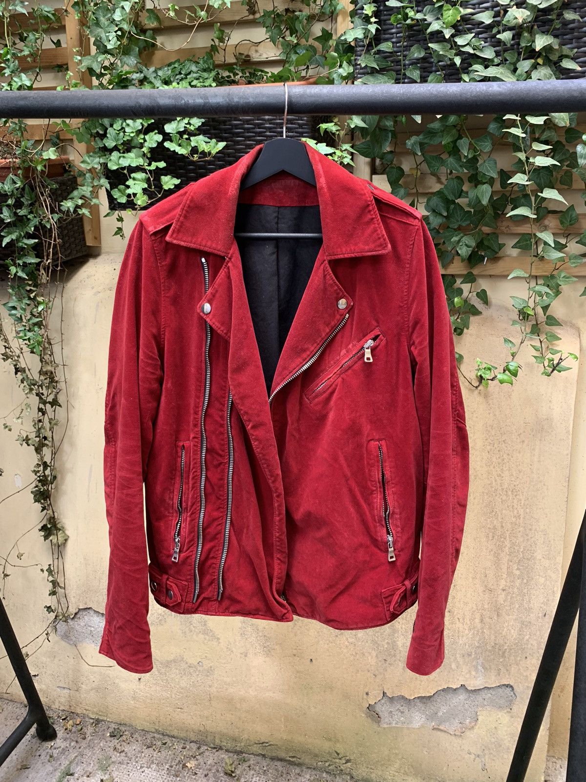 Balmain LAST PRICE velvet red Balmain biker jacket. | Grailed