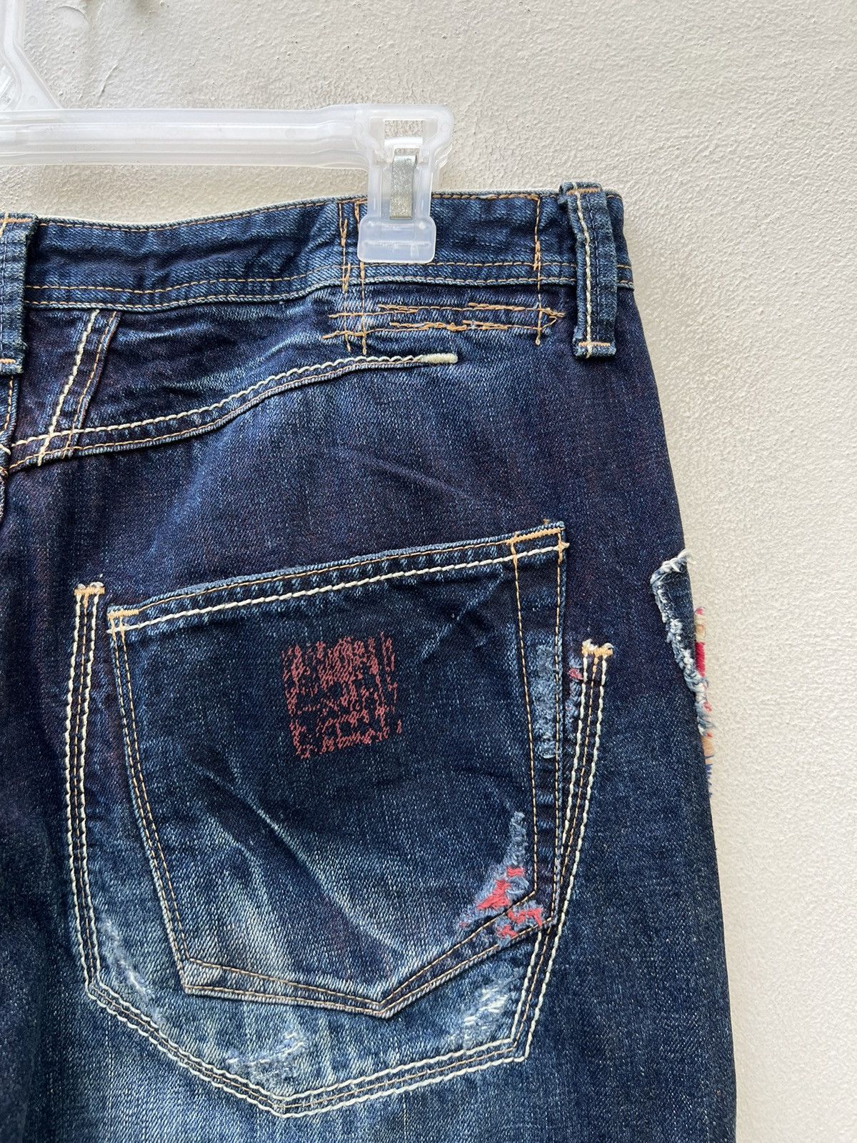 Marithe + Francois Girbaud Vintage MFG Rips Distressed Denim Contrast Colour Jeans Size US 32 / EU 48 - 19 Thumbnail