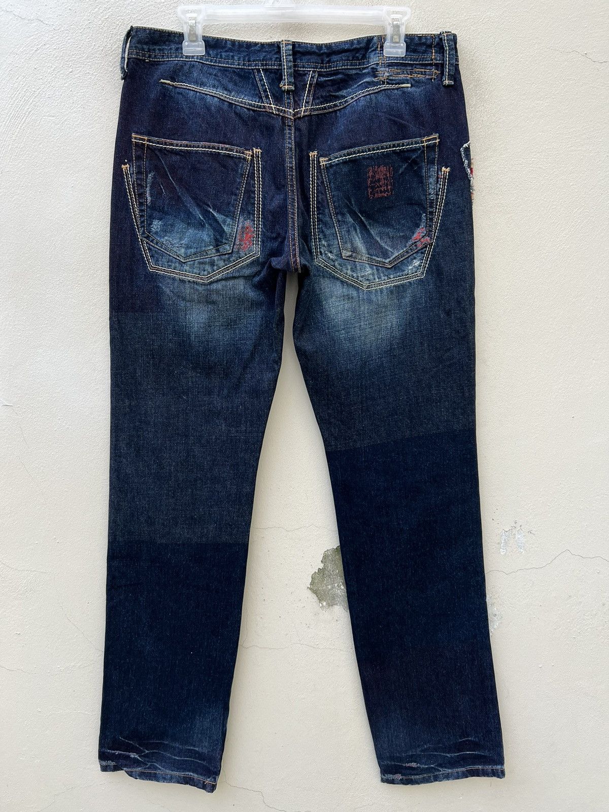 Marithe + Francois Girbaud Vintage MFG Rips Distressed Denim Contrast Colour Jeans Size US 32 / EU 48 - 15 Thumbnail