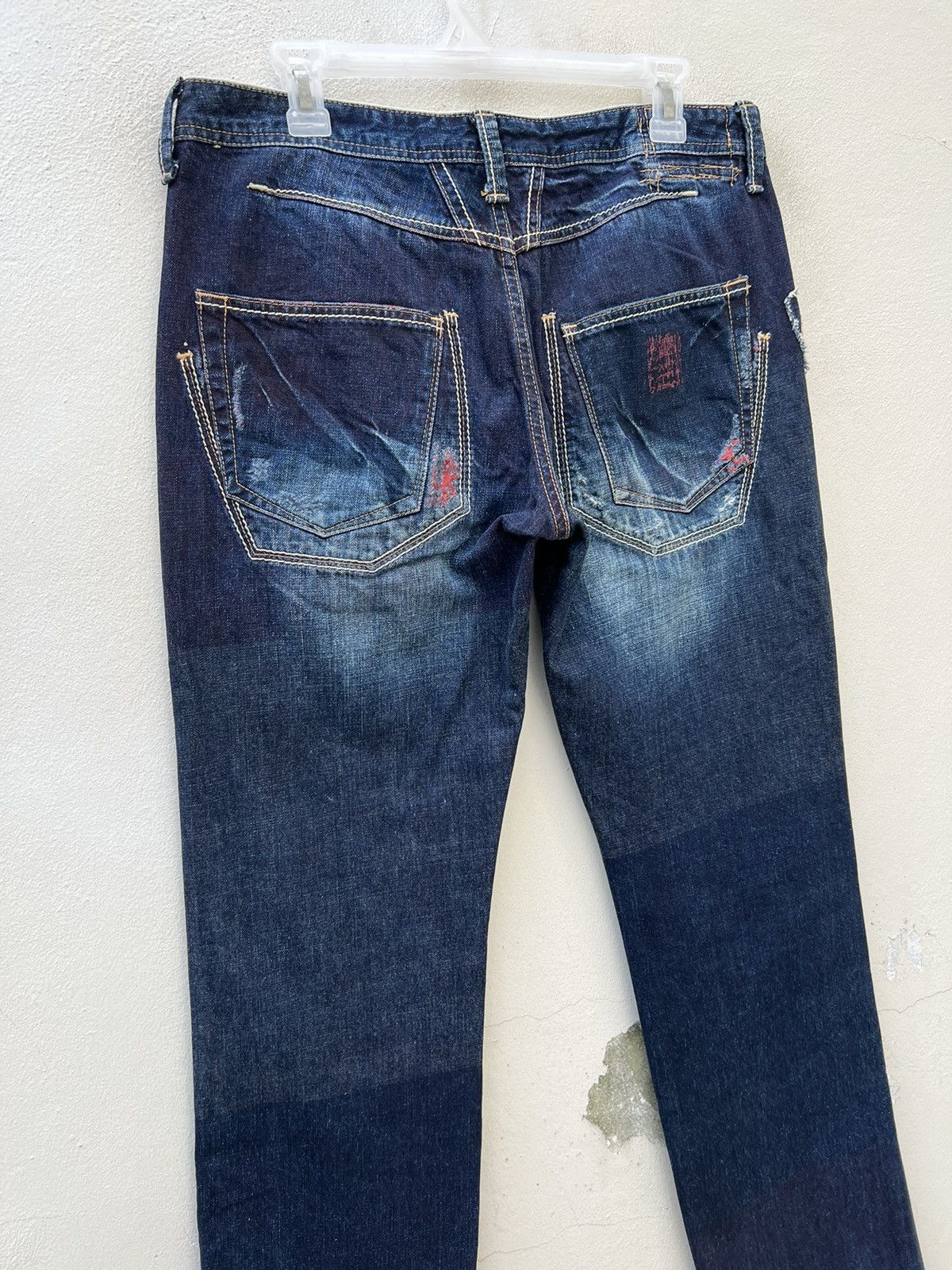 Marithe + Francois Girbaud Vintage MFG Rips Distressed Denim Contrast Colour Jeans Size US 32 / EU 48 - 16 Thumbnail