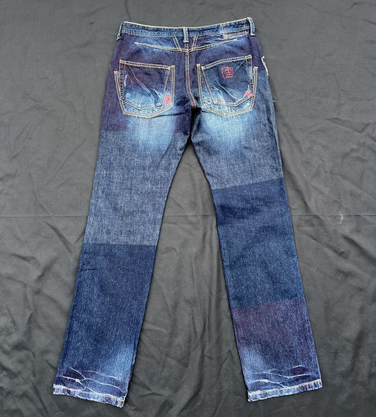Marithe + Francois Girbaud Vintage MFG Rips Distressed Denim Contrast Colour Jeans Size US 32 / EU 48 - 5 Thumbnail