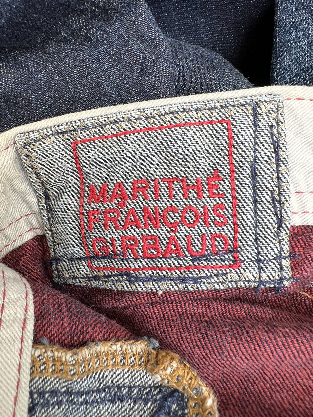 Marithe + Francois Girbaud Vintage MFG Rips Distressed Denim Contrast Colour Jeans Size US 32 / EU 48 - 21 Thumbnail