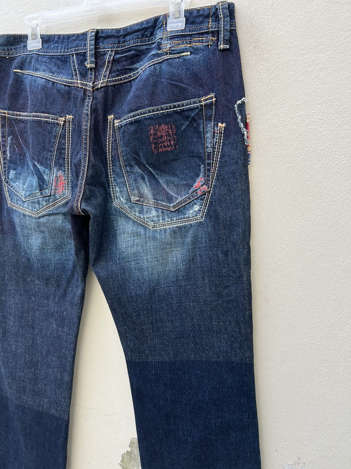 Marithe + Francois Girbaud Vintage MFG Rips Distressed Denim Contrast Colour Jeans Size US 32 / EU 48 - 18 Thumbnail