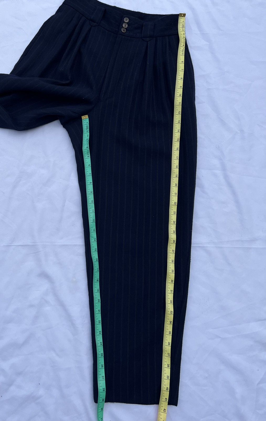 Issey Miyake 90s OLIVIER MASSUGER Paris High Waist Stripes Baggy Trouser Size US 29 - 21 Thumbnail