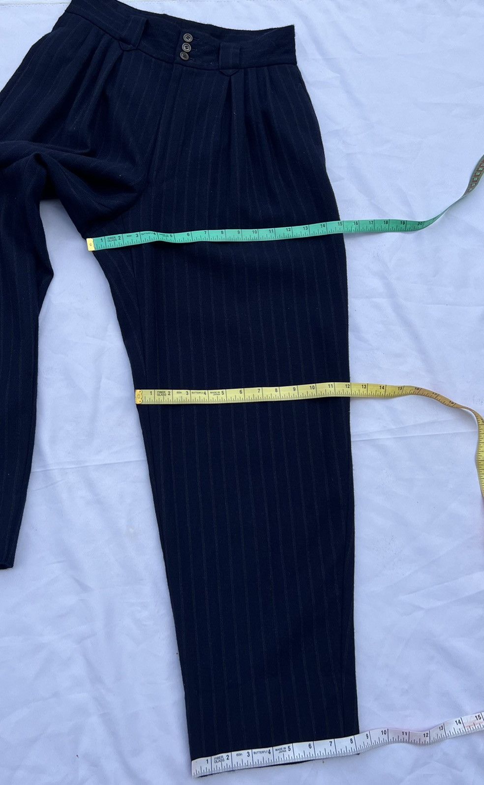 Issey Miyake 90s OLIVIER MASSUGER Paris High Waist Stripes Baggy Trouser Size US 29 - 20 Thumbnail