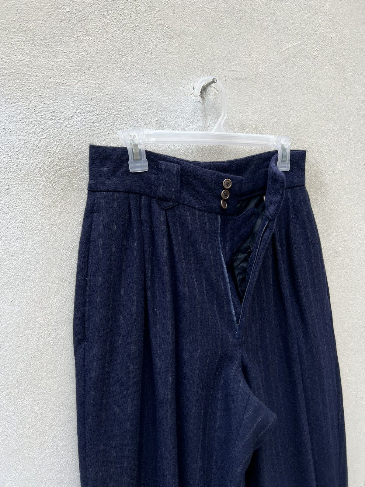 Issey Miyake 90s OLIVIER MASSUGER Paris High Waist Stripes Baggy Trouser Size US 29 - 4 Thumbnail
