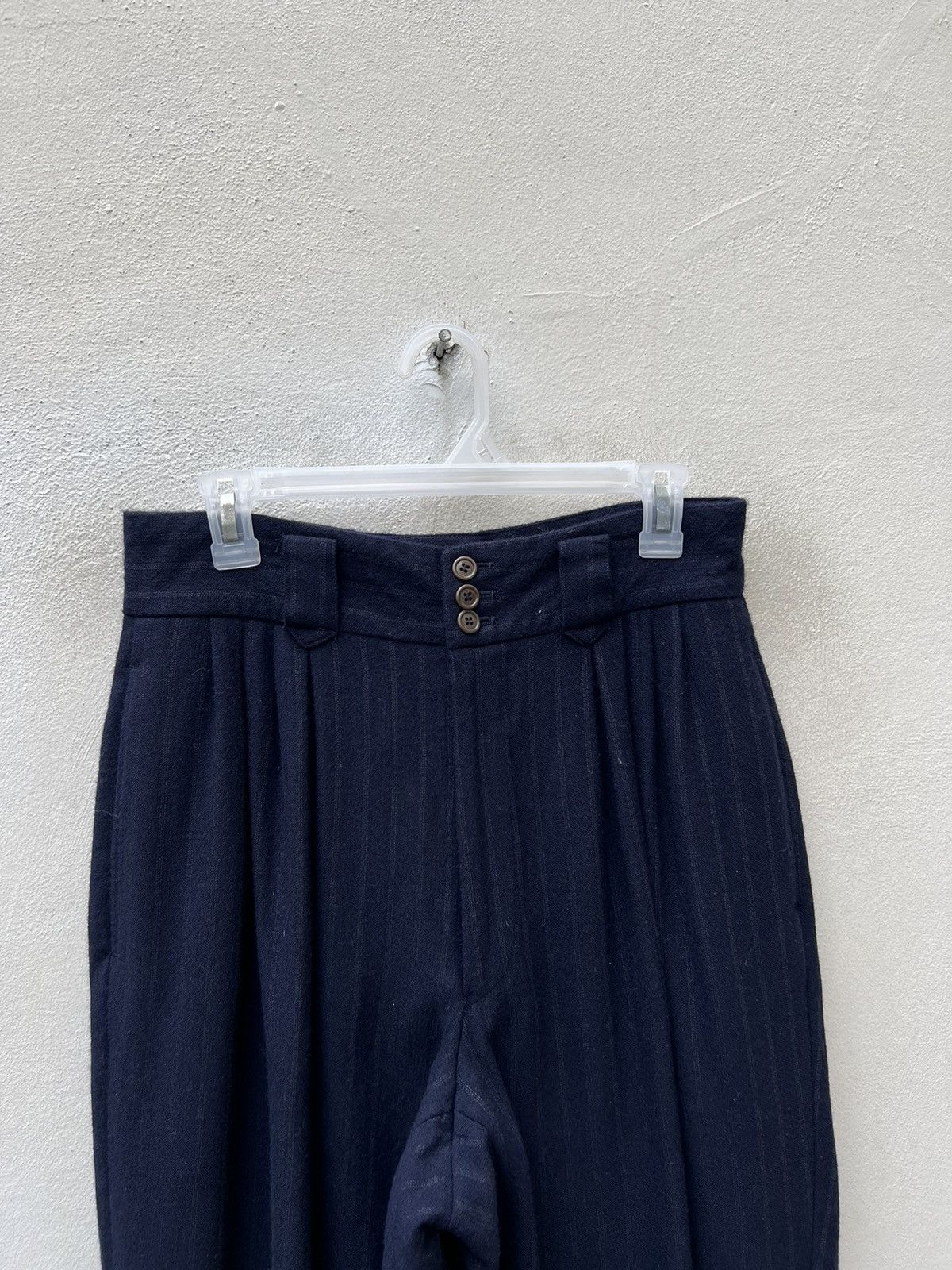 Issey Miyake 90s OLIVIER MASSUGER Paris High Waist Stripes Baggy Trouser Size US 29 - 2 Thumbnail