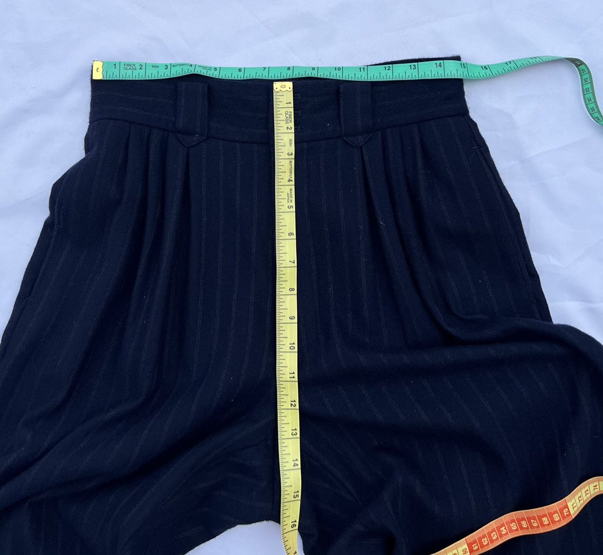 Issey Miyake 90s OLIVIER MASSUGER Paris High Waist Stripes Baggy Trouser Size US 29 - 19 Thumbnail