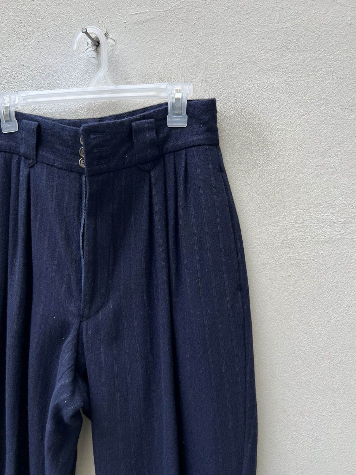 Issey Miyake 90s OLIVIER MASSUGER Paris High Waist Stripes Baggy Trouser Size US 29 - 6 Thumbnail