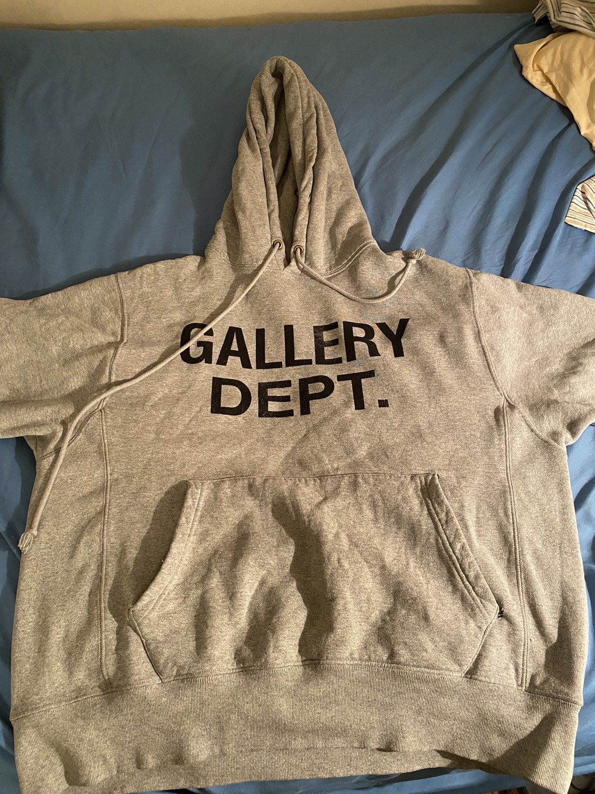 image of Gallery Dept. Center Logo Hoodie in Grey, Men's (Size Large)