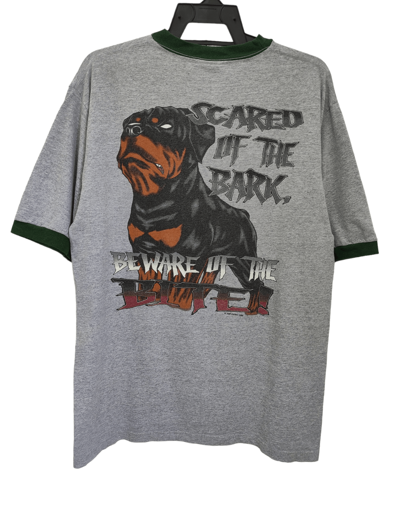 VINTAGE 90's TOP DAWG SCARED OF THE BARK BEWARE OF THE BITE