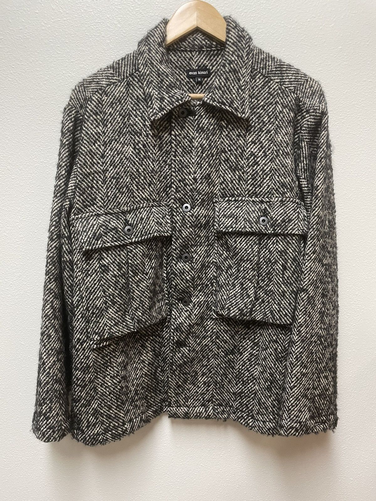 Evan Kinori Bellow Pocket Jacket Herringbone | Grailed