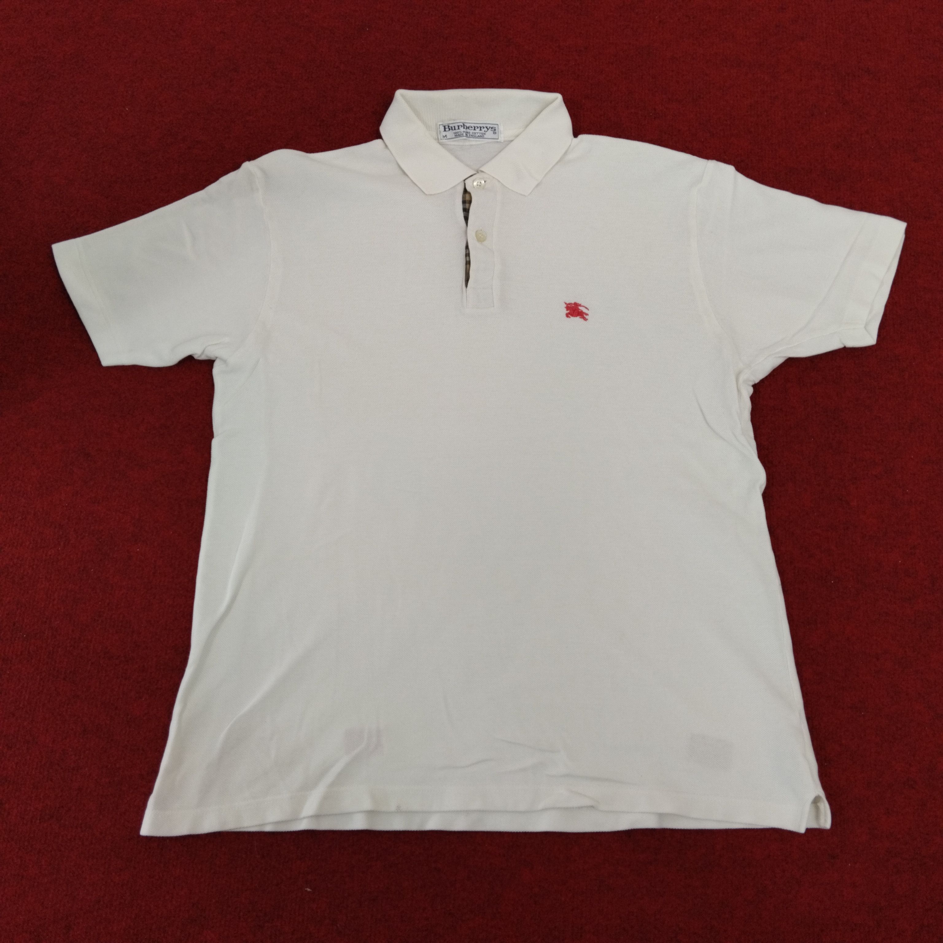 Burberry White Logo Polo T buy Shirt Size S M