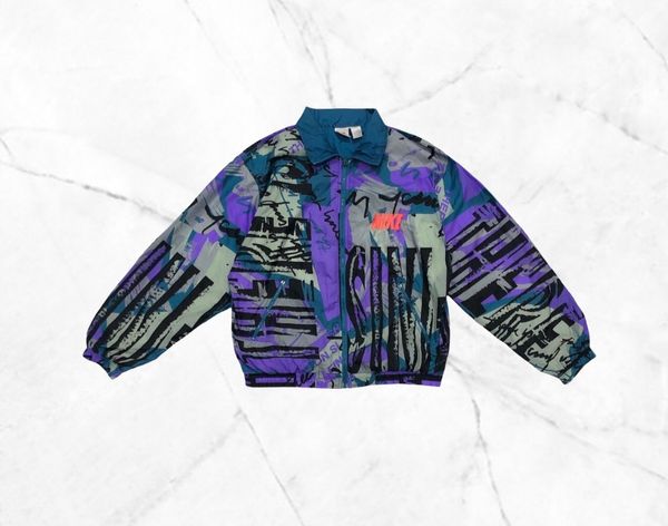 Nike 🔥90s CRAZY DRIP Vintage Nike Jacket acid abstract pattern Size US M / EU 48-50 / 2 - 1 Preview