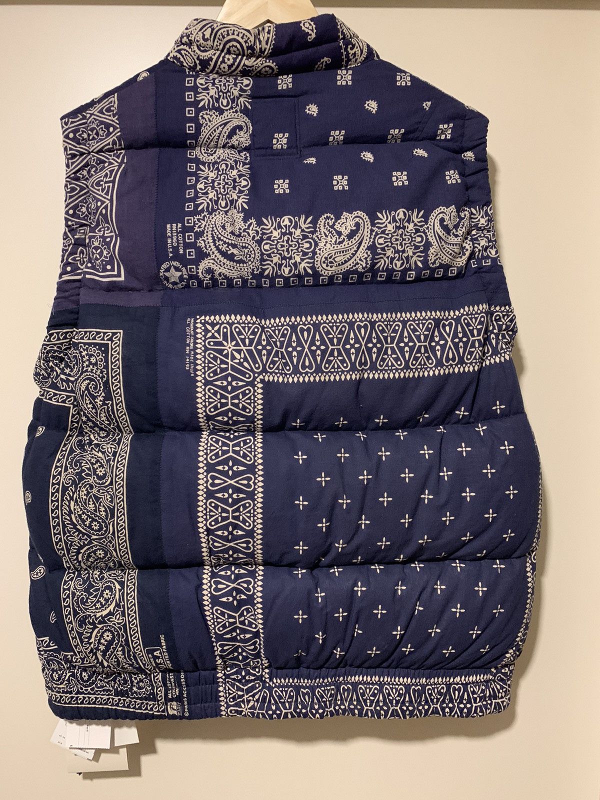 VISVIM ICT INSULATOR DOWN VEST NAVY BANDANAS I.C.T.