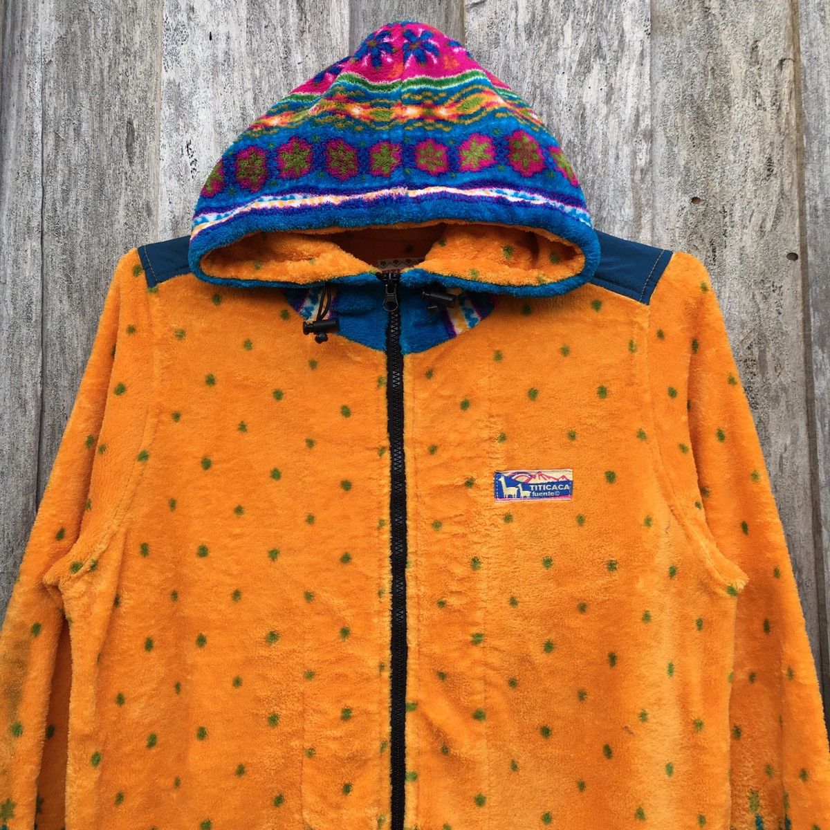 Native × Vintage Vintage Titicaca Peruvian Native Hoodie Fleece Sweatshirt Size L / US 10 / IT 46 - 2 Thumbnail
