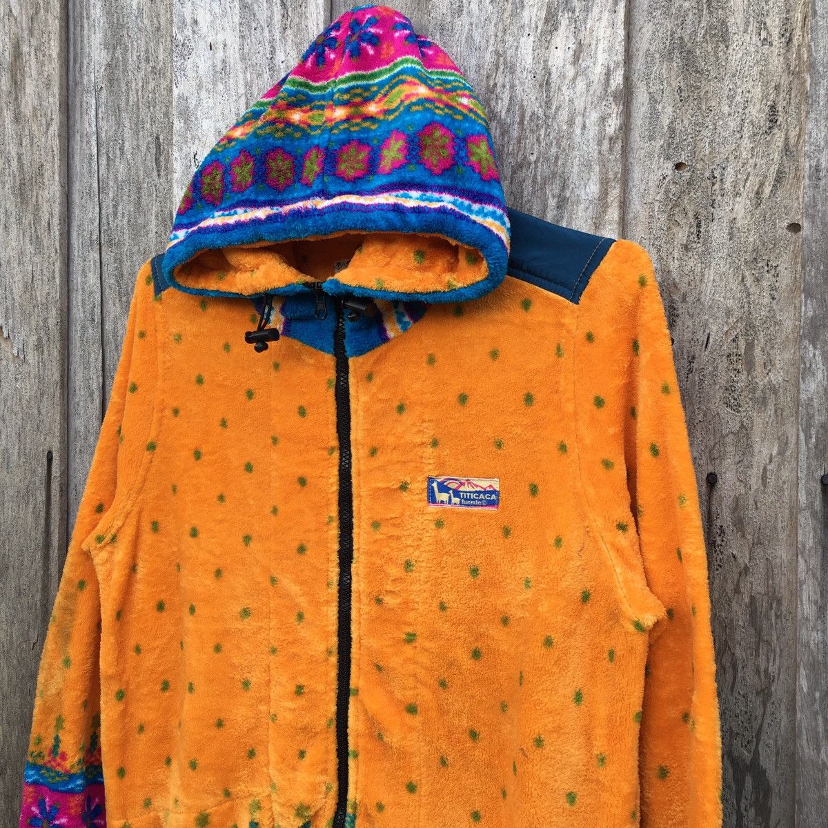 Native × Vintage Vintage Titicaca Peruvian Native Hoodie Fleece Sweatshirt Size L / US 10 / IT 46 - 3 Thumbnail