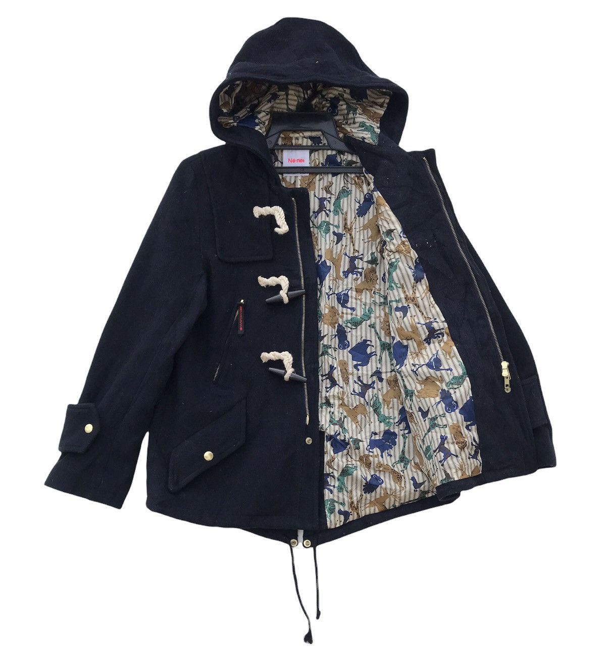 Issey Miyake Ne Net by Issey Miyake animals art lining peacoat jacket Size US S / EU 44-46 / 1 - 1 Thumbnail
