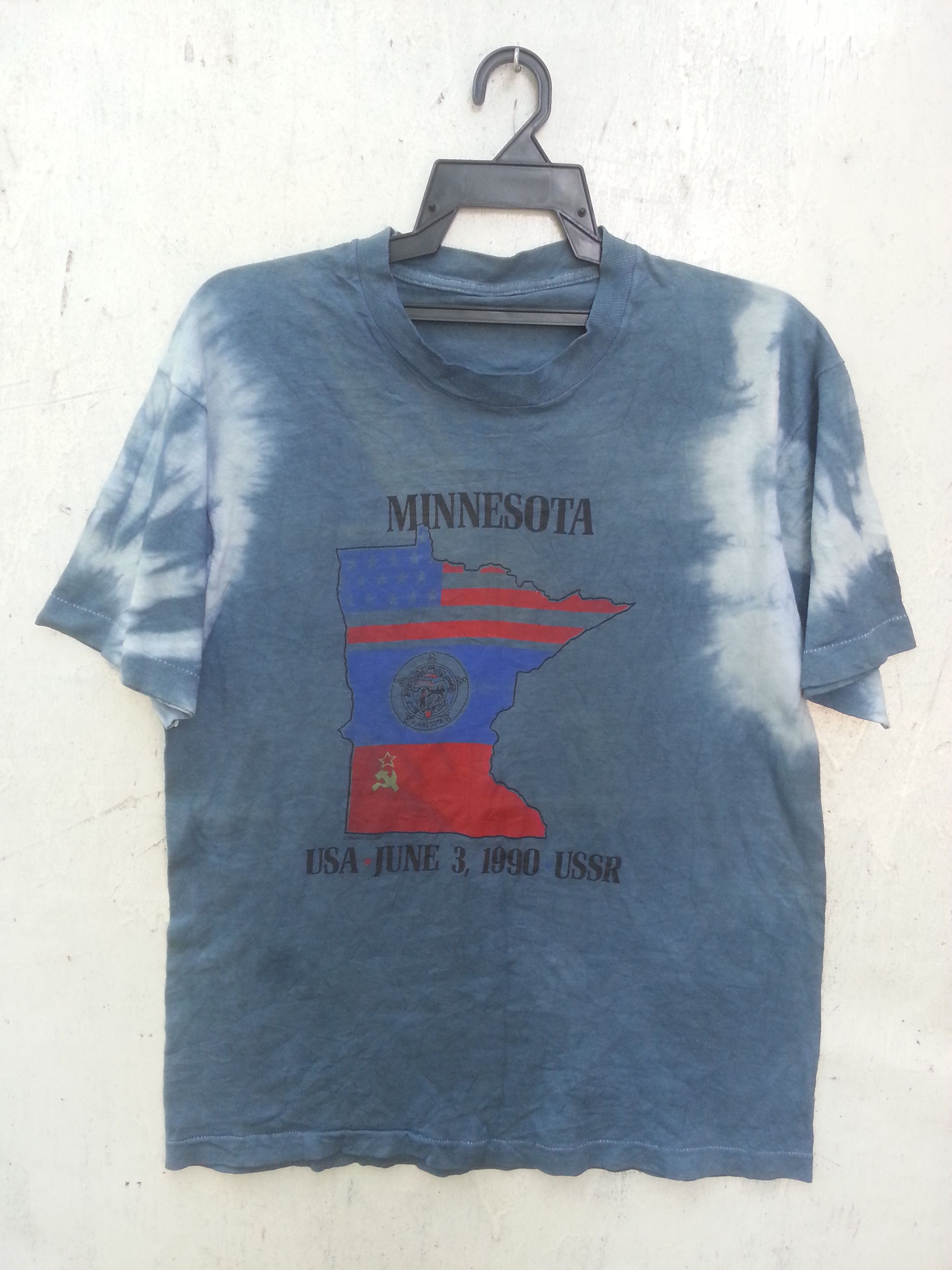 image of Army Of Me x Vintage 1990 Minnesota Ussr (Russia) T-Shirt in Blue/White, Men's (Size Large)