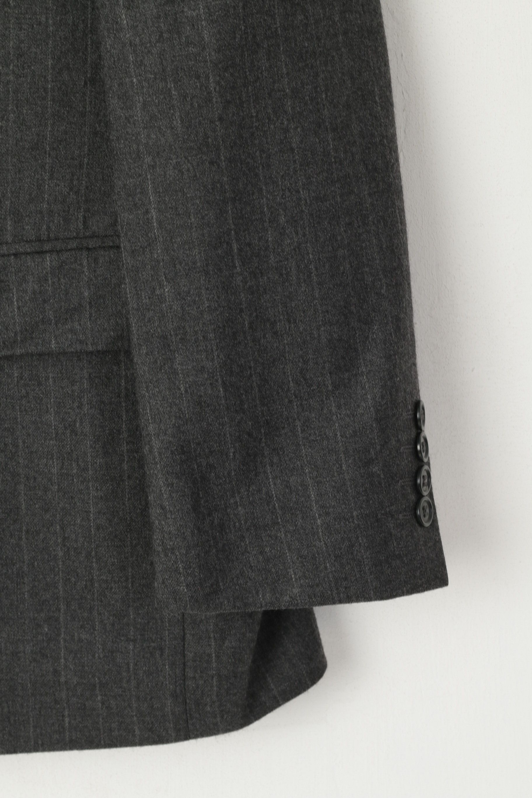 Pierre Cardin Pierre Cardin Men 50 40 Blazer Gray Striped Wool 6965 Size 40R - 4 Thumbnail
