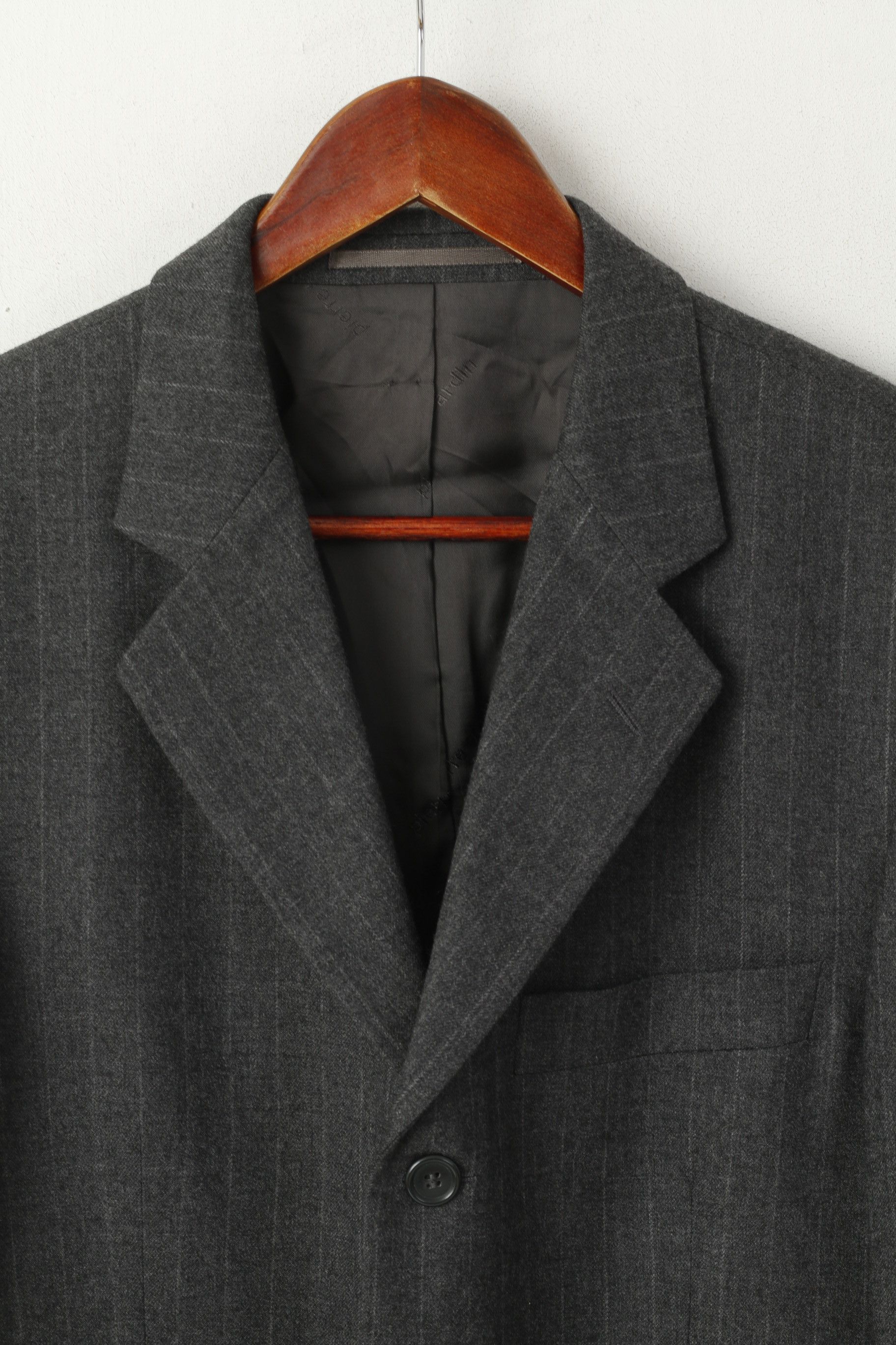 Pierre Cardin Pierre Cardin Men 50 40 Blazer Gray Striped Wool 6965 Size 40R - 3 Thumbnail