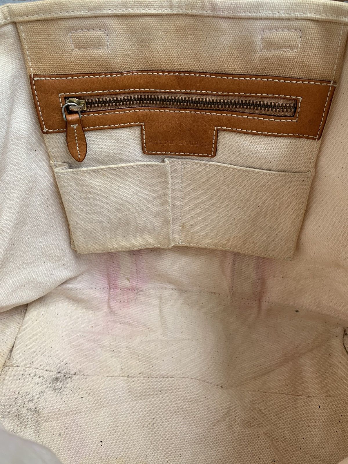 Polo Ralph Lauren POLO RALPH LAUREN TOTEBAG CANVAS WHITE-MAROON Size ONE SIZE - 7 Thumbnail