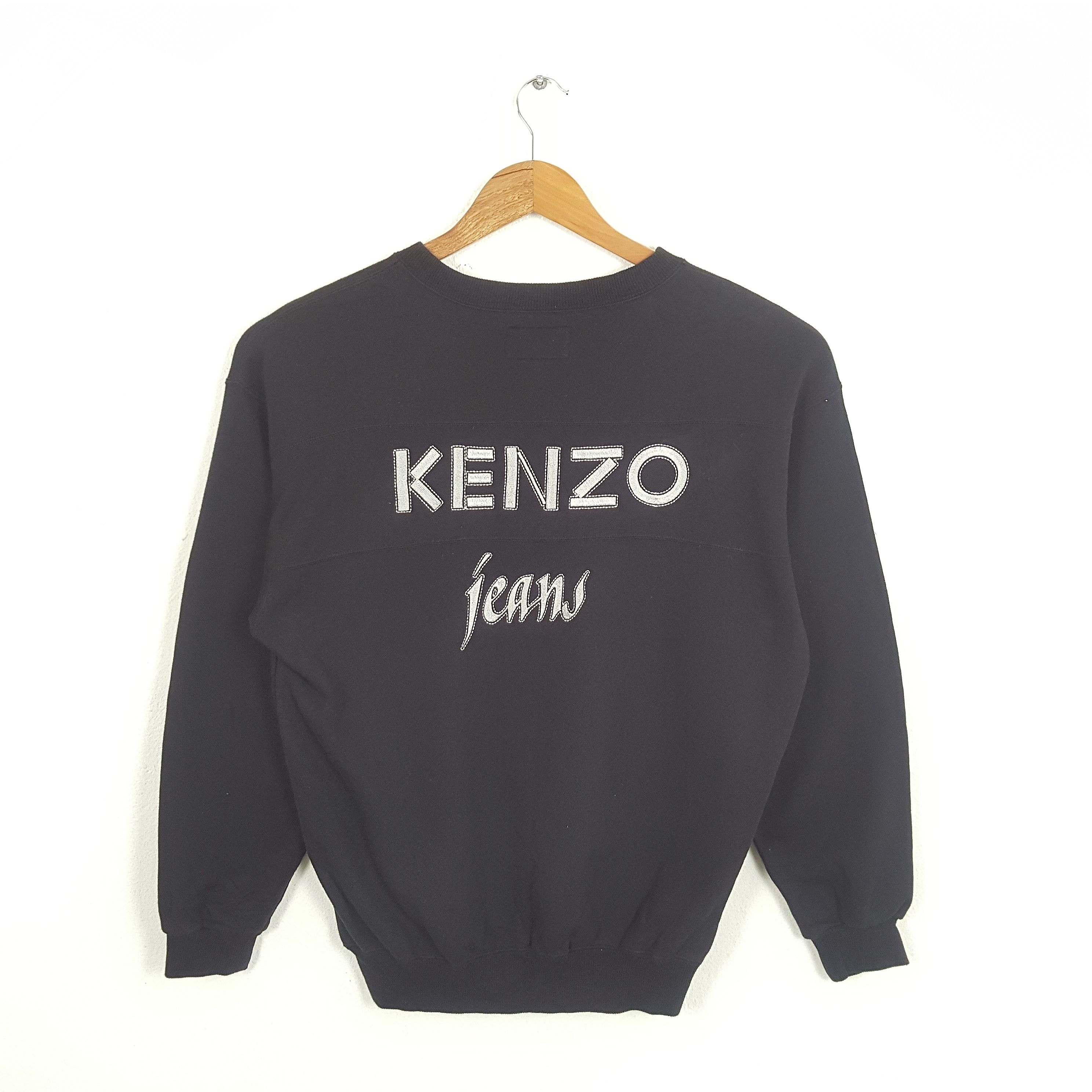 Vintage KENZO JEANS Back Print Spell Out Design Sweatshirt