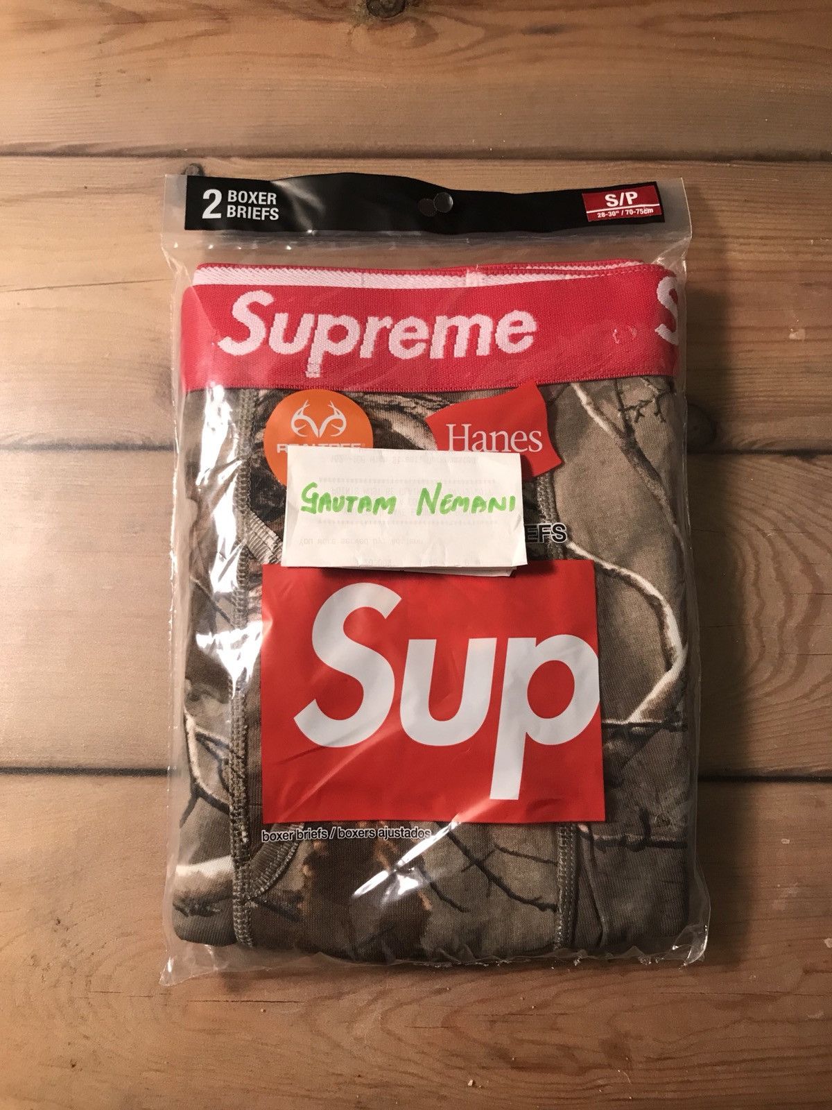 Authentic Supreme / Hanes Black Boxer Briefs Underwear (2 Pack) SMALL / S  28-30