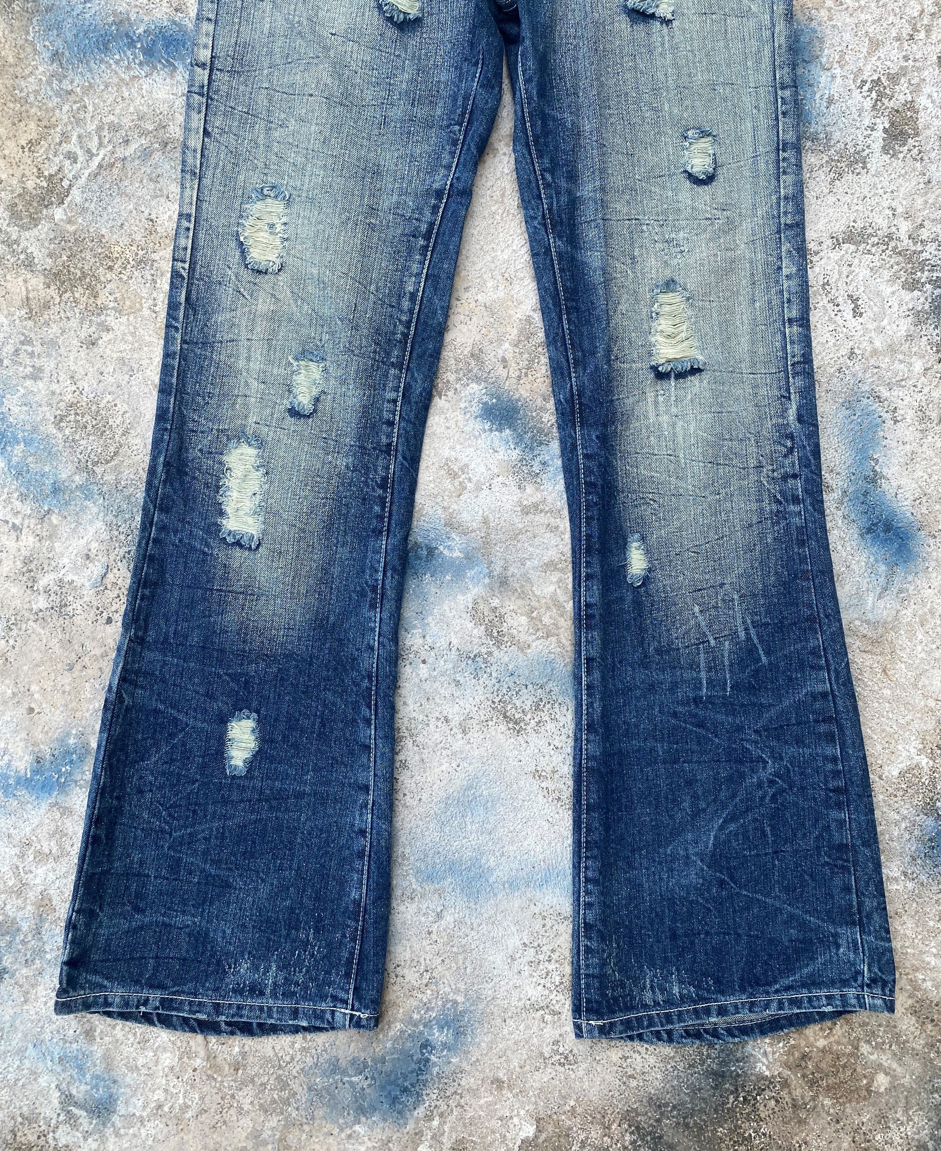 If Six Was Nine × Japanese Brand Flare Pants Light Blue Wash Low Rise Denim for Women Size 28" / US 6 / IT 42 - 4 Thumbnail
