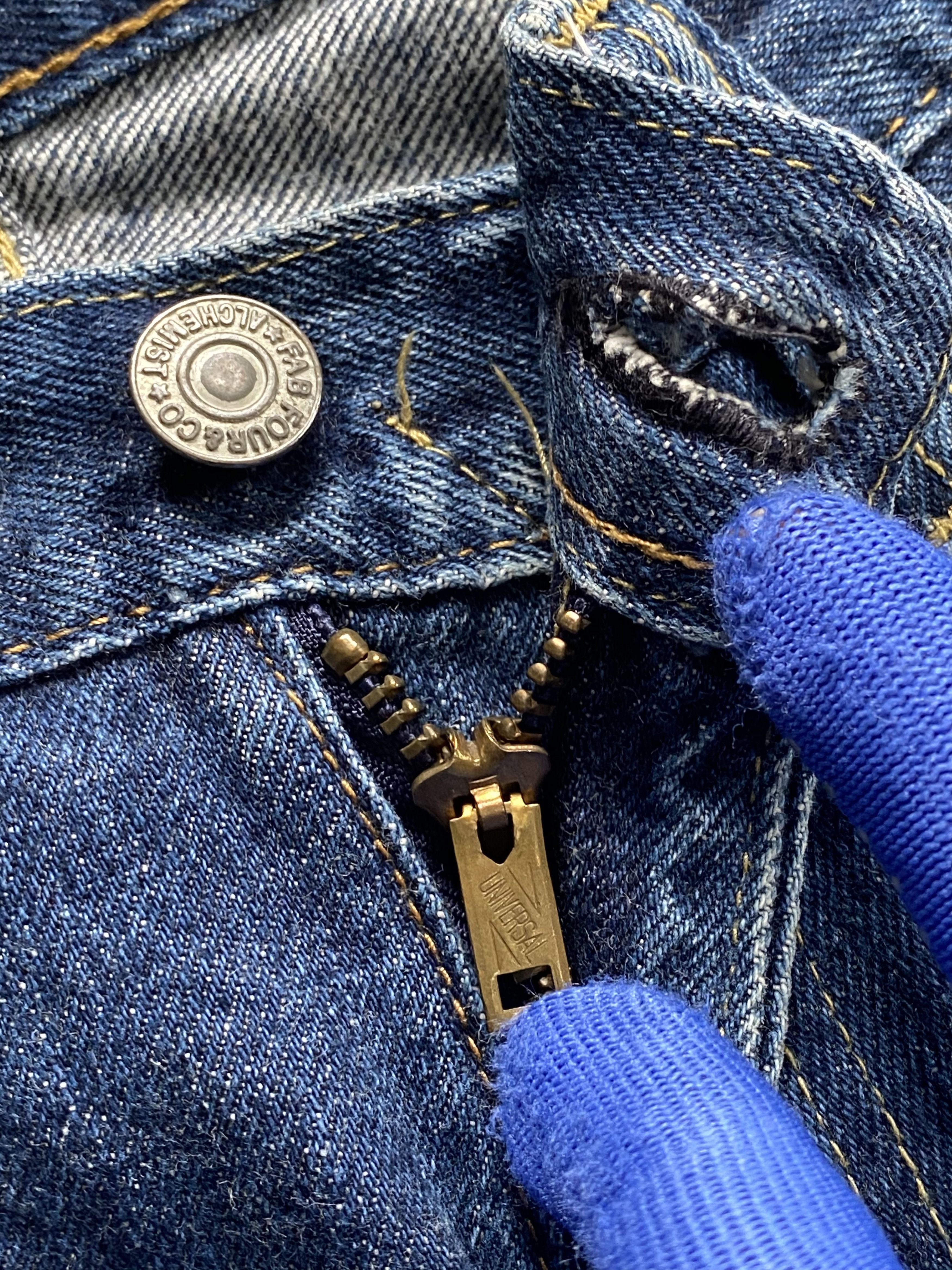 Alchemist RARE🔥Vintage Skull Jeans by Alchemist Slim Flare Punk Jeans Size US 29 - 7 Thumbnail