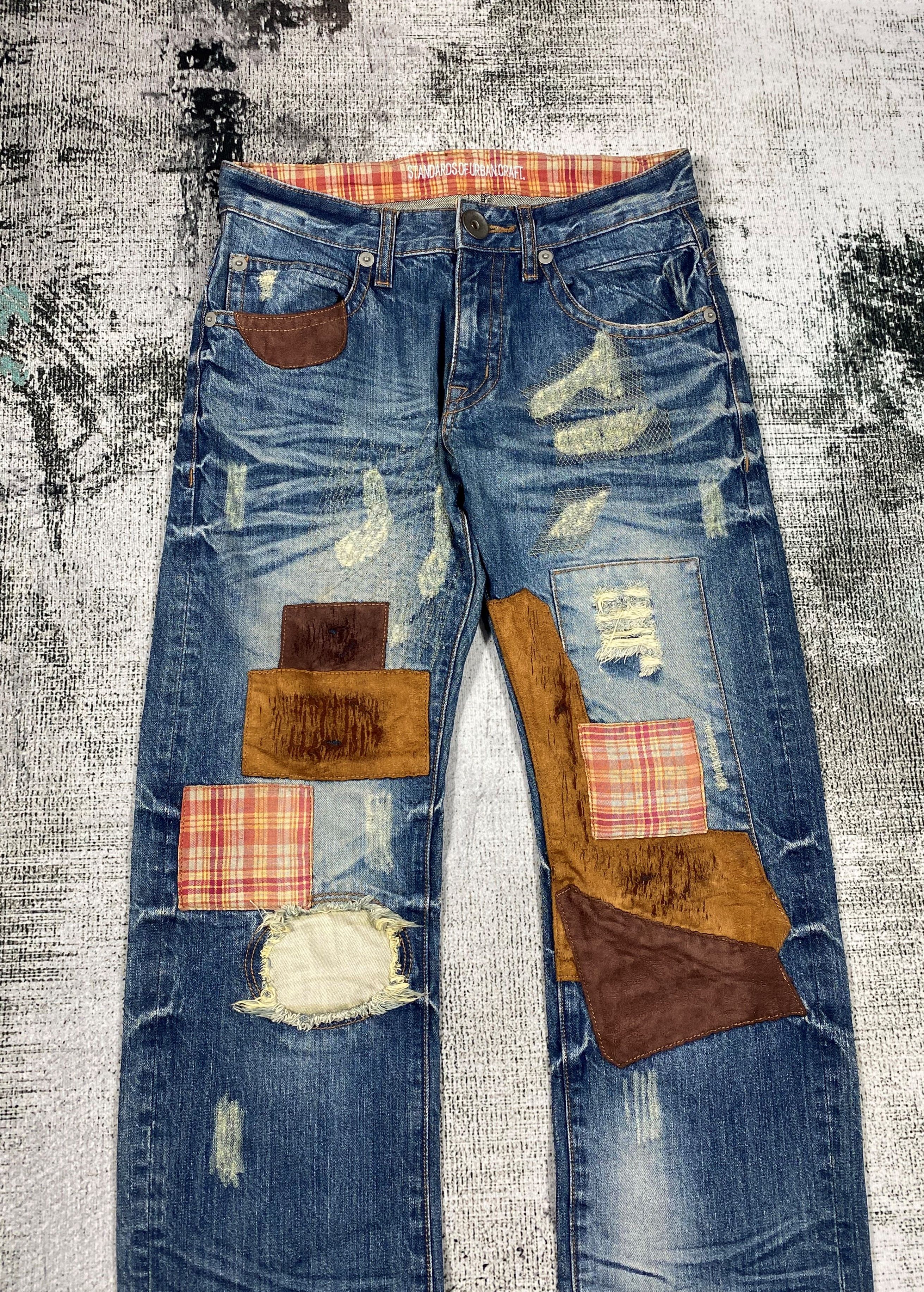 Japanese Brand RARE🔥Vintage Japanese Brand Patchwork Distressed Denim Size US 29 - 3 Thumbnail