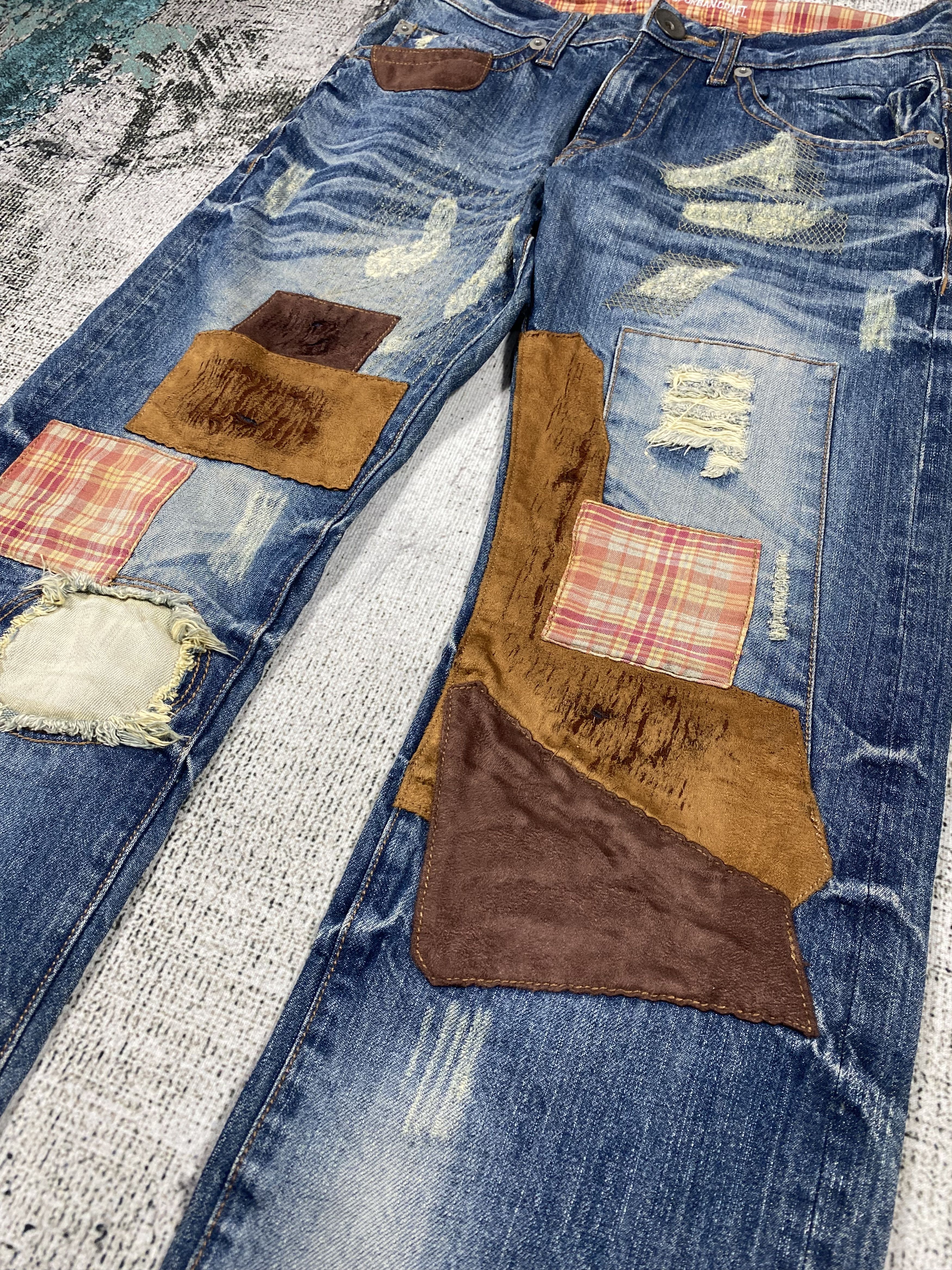 Japanese Brand RARE🔥Vintage Japanese Brand Patchwork Distressed Denim Size US 29 - 6 Thumbnail