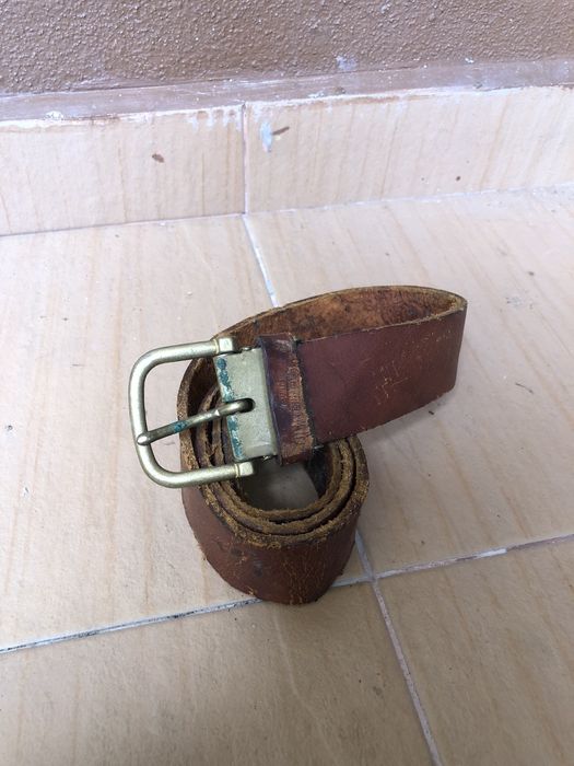 Vintage Vintage Leather Solid Brass Buckle Belts Grailed