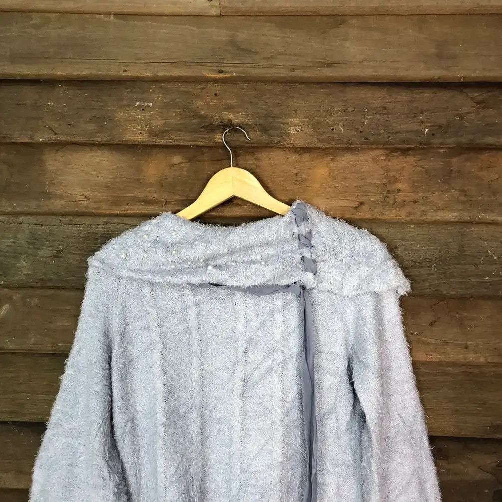 Homespun Knitwear × Japanese Brand Axes Femme Blue Shag Shaggy Fur Mohair Knitwear #725 Size M / US 6-8 / IT 42-44 - 2 Thumbnail