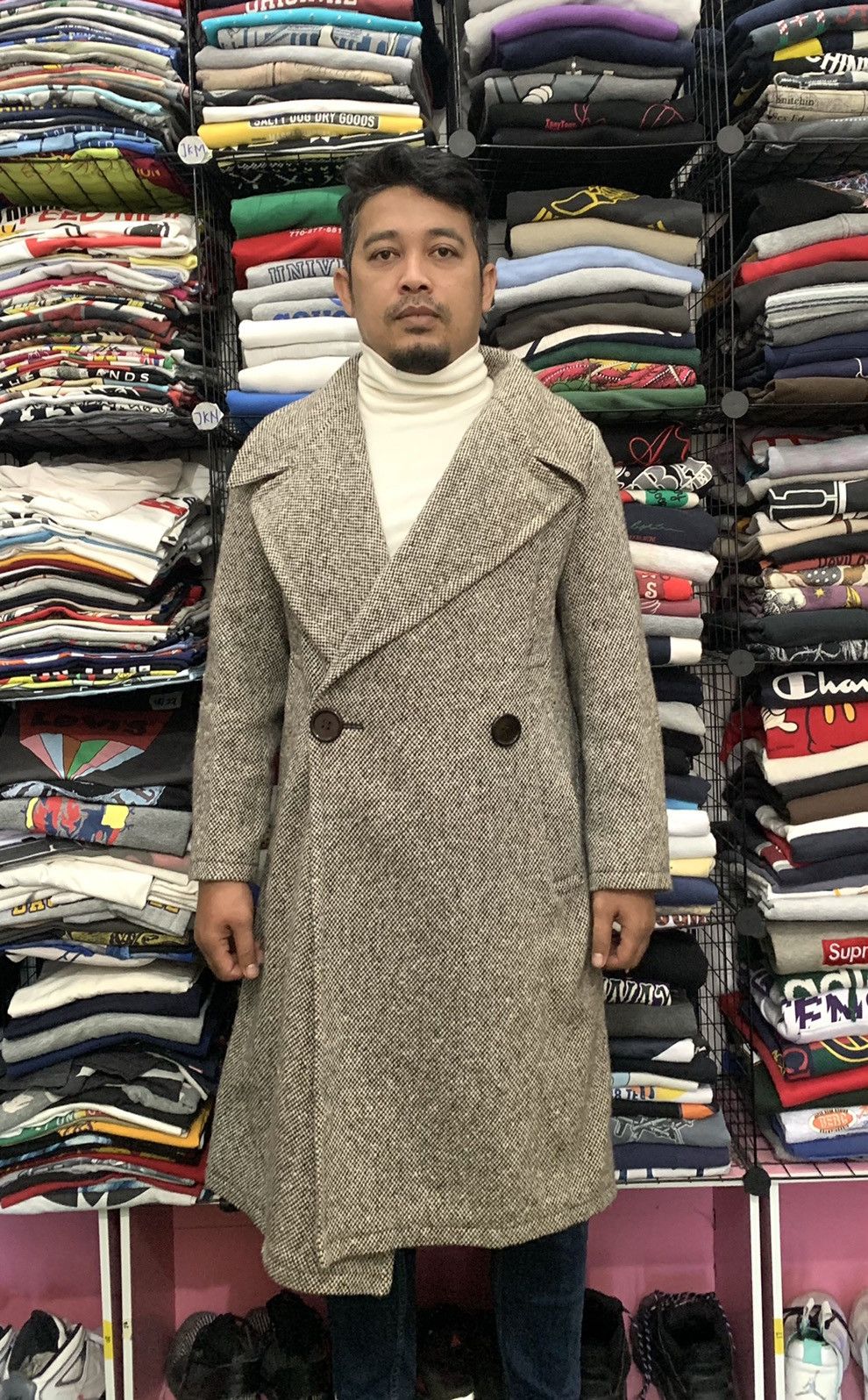 Limi Feu YOHJI YAMAMOTO LIMI few DOUBLE BREASTED WOOL COAT Size US S / EU 44-46 / 1 - 12 Thumbnail