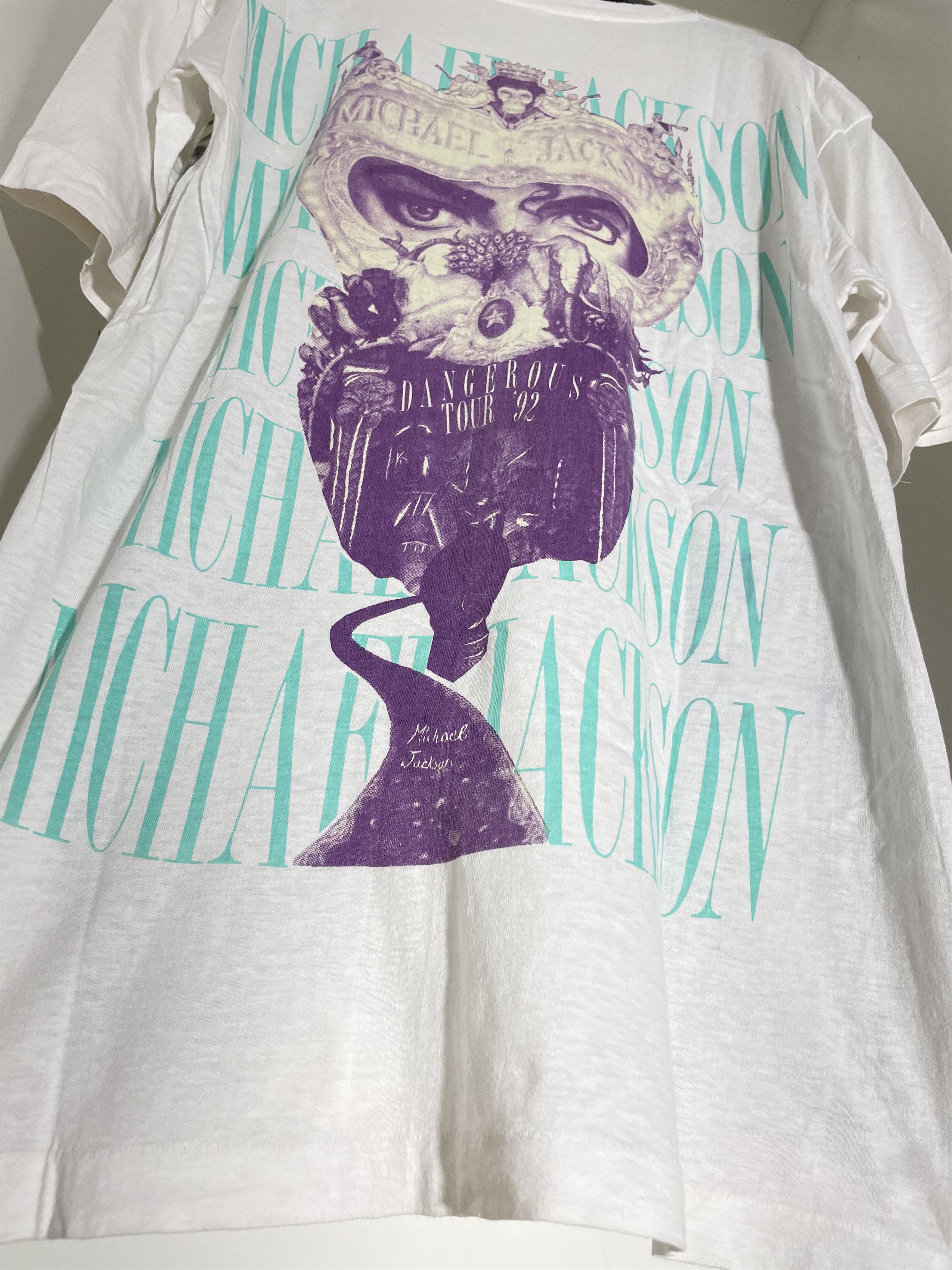 Band Tees Vintage 1992 Michael Jackson Dangerous Tour full print Size US XL / EU 56 / 4 - 7 Thumbnail
