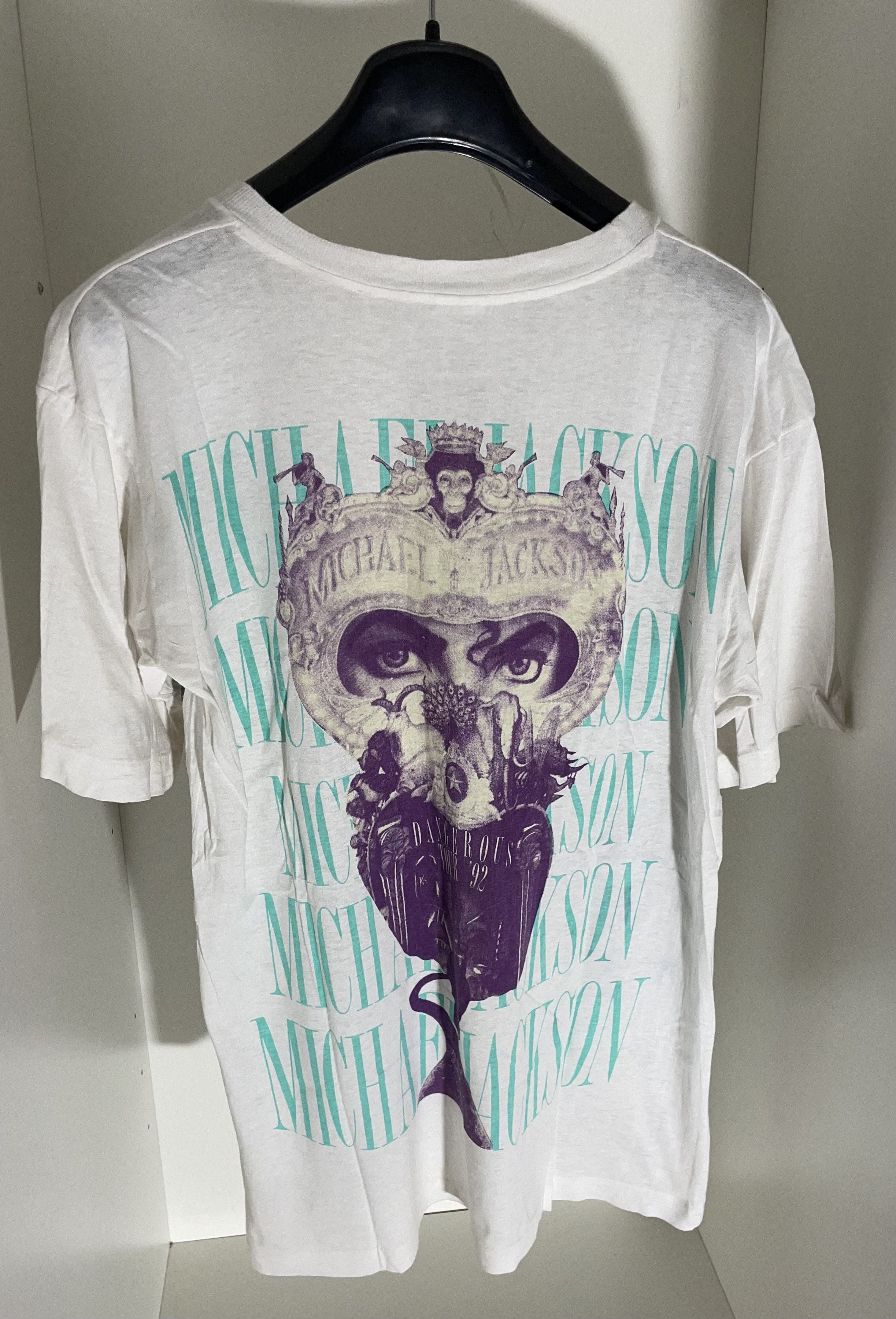 Band Tees Vintage 1992 Michael Jackson Dangerous Tour full print Size US XL / EU 56 / 4 - 5 Thumbnail