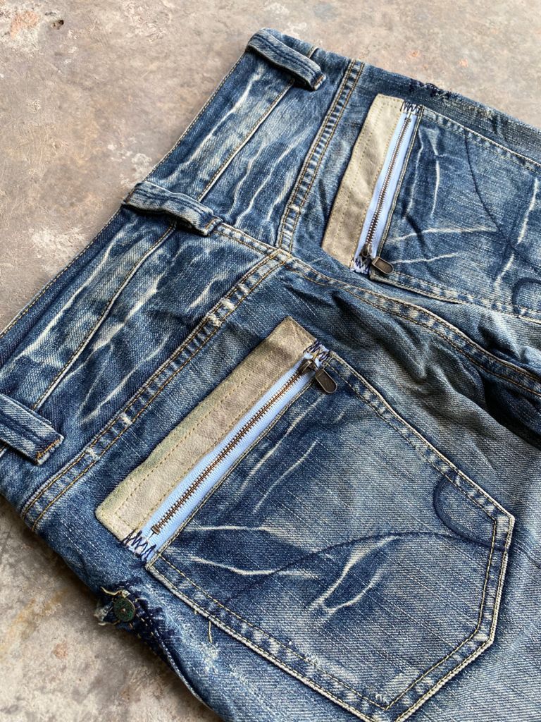 Japanese Brand × Vintage Japanese Back Number Light Wash Distressed Denim Size US 29 - 14 Thumbnail