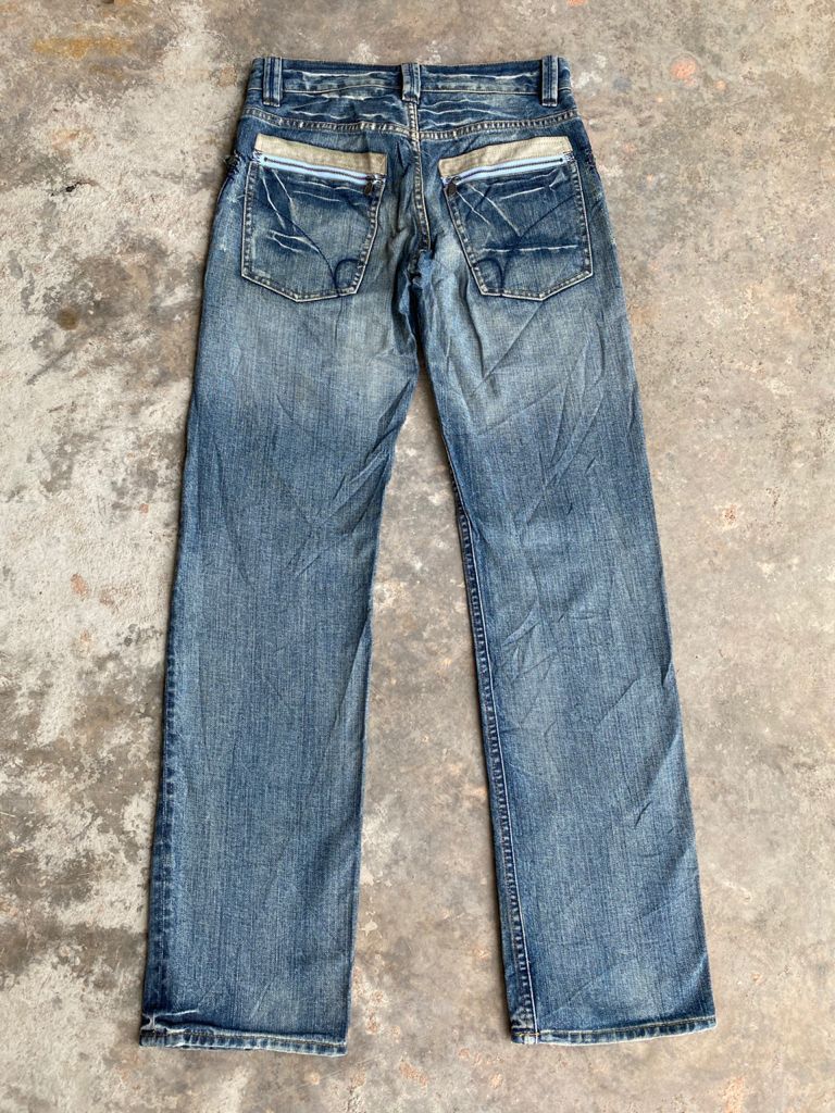 Japanese Brand × Vintage Japanese Back Number Light Wash Distressed Denim Size US 29 - 2 Thumbnail