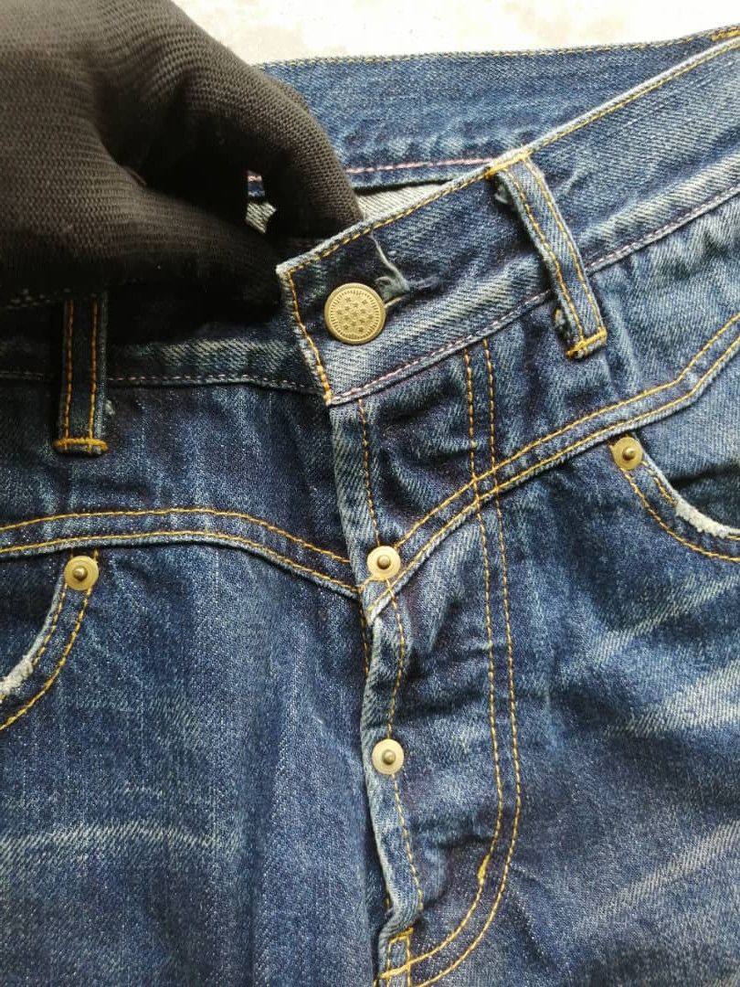 Japanese Brand RARE🔥Faded Wash Dirty Whisker Gang Sterrville Redline Jeans Size US 32 / EU 48 - 8 Thumbnail
