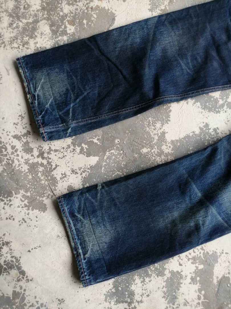 Japanese Brand RARE🔥Faded Wash Dirty Whisker Gang Sterrville Redline Jeans Size US 32 / EU 48 - 7 Thumbnail