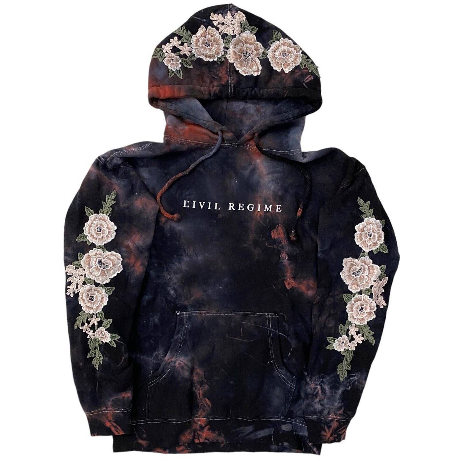 Civil Regime Civil Regime White Rose Tie Dye Hoodie in Blessed Ashes