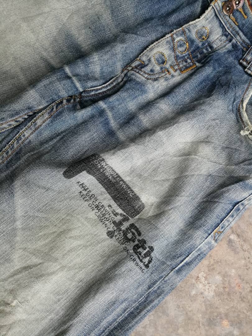Other Faded Wash The Denim Factory Distressed Denim Jeans Size US 34 / EU 50 - 6 Thumbnail