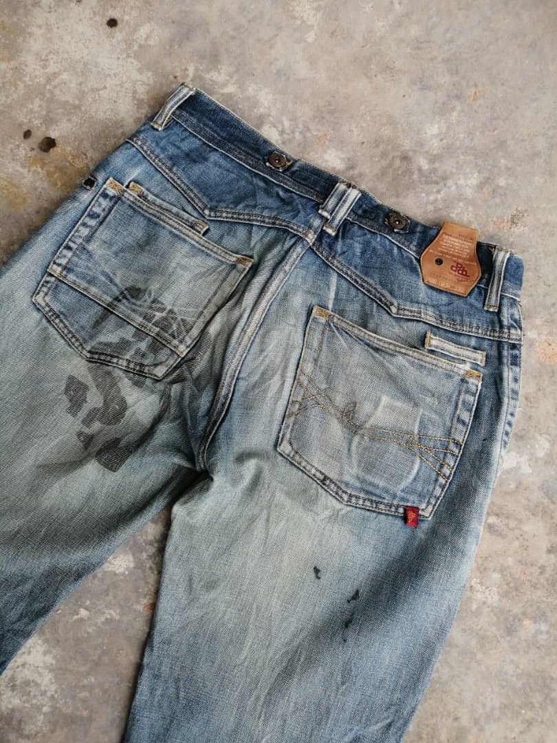 Other Faded Wash The Denim Factory Distressed Denim Jeans Size US 34 / EU 50 - 13 Thumbnail